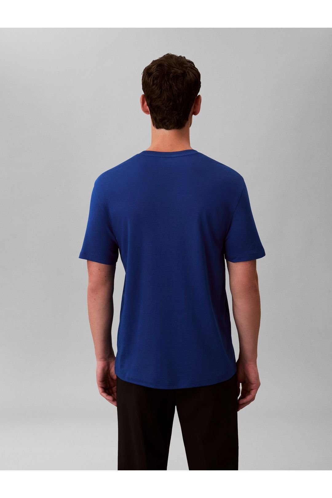 Calvin Klein Calvin Klein Men's SS Supima Chest Emb Crewneck Tee Chase Blue - 3