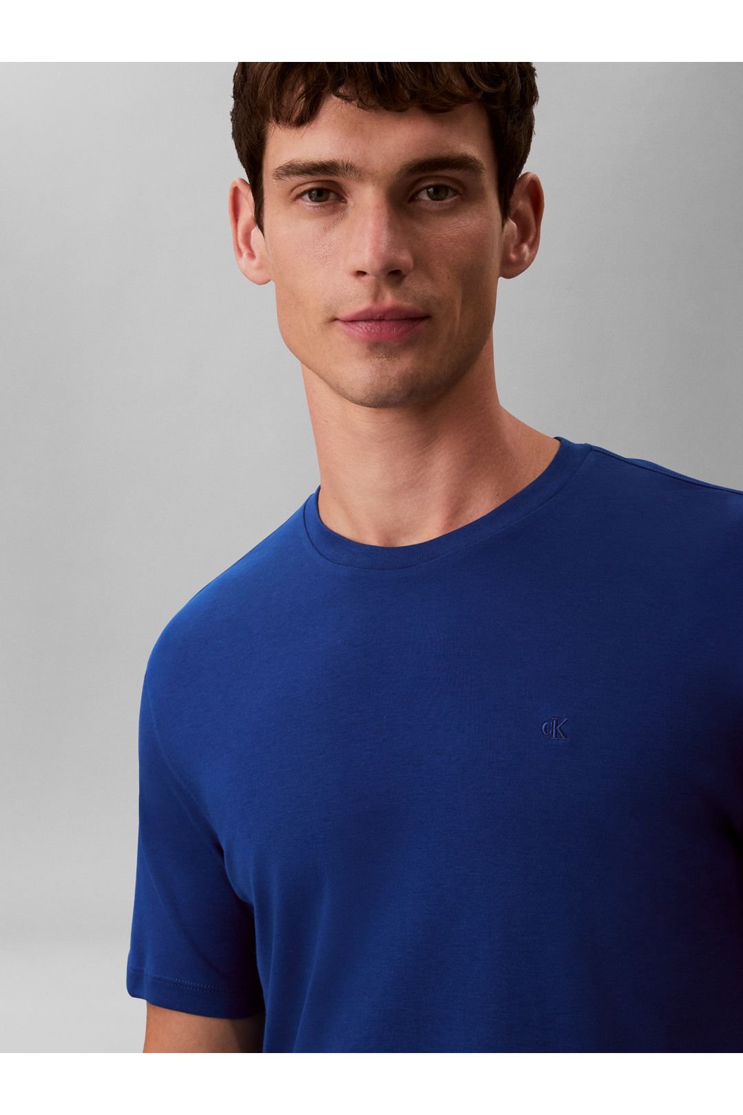 Calvin Klein Calvin Klein Men's SS Supima Chest Emb Crewneck Tee Chase Blue - 4