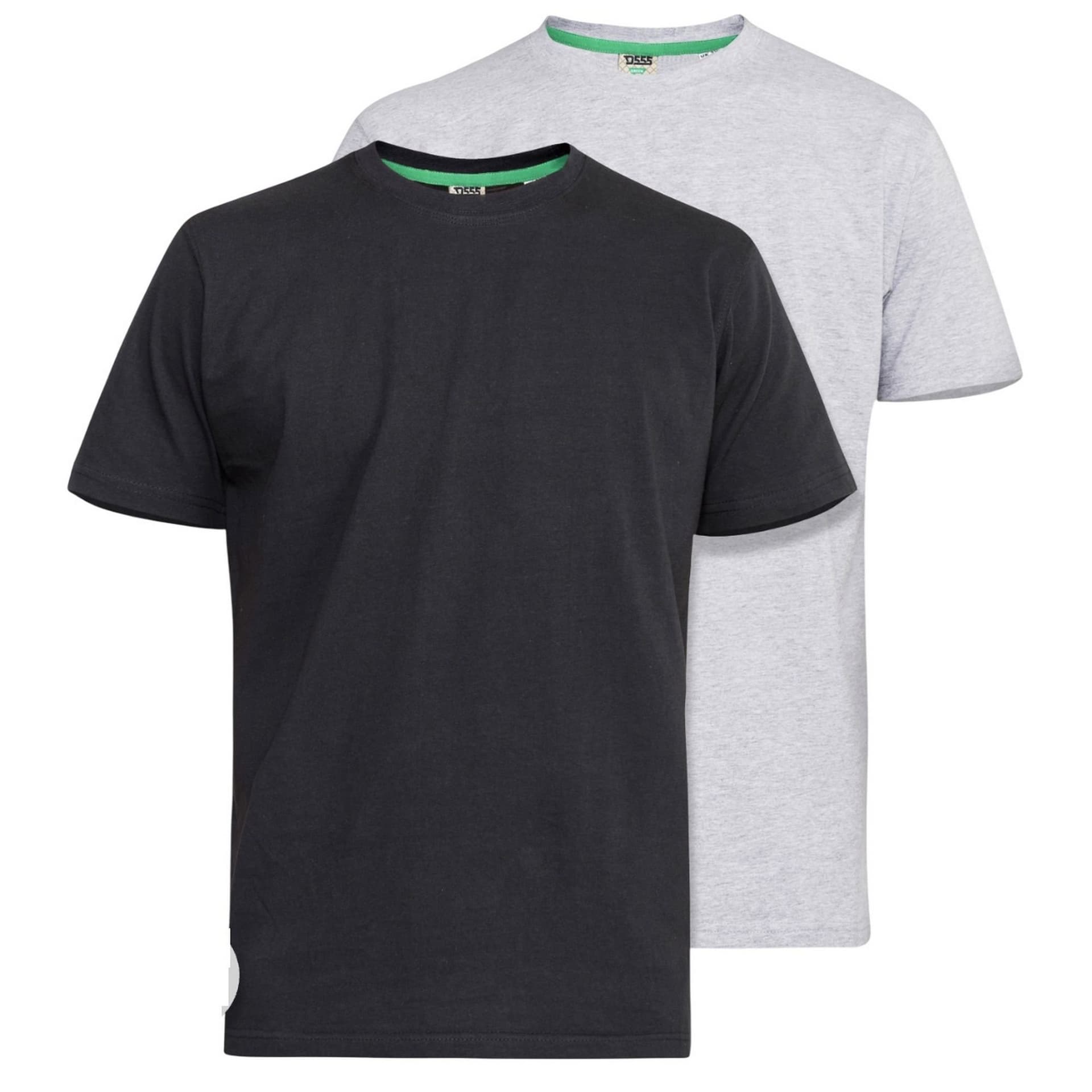 Duke Clothing Duke Clothing Men's D555 Fenton Kingsize T-Shirt Pack of 2 in True Black