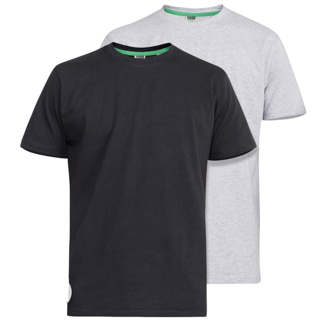 Duke Clothing Duke Clothing Men's D555 Fenton Kingsize T-Shirt Pack of 2 in True Black - 3