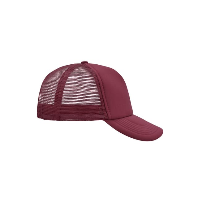 Myrtle Beach Myrtle Beach Men's 5 Panel Polyester Mesh Baseball Cap in Burgundy - 3
