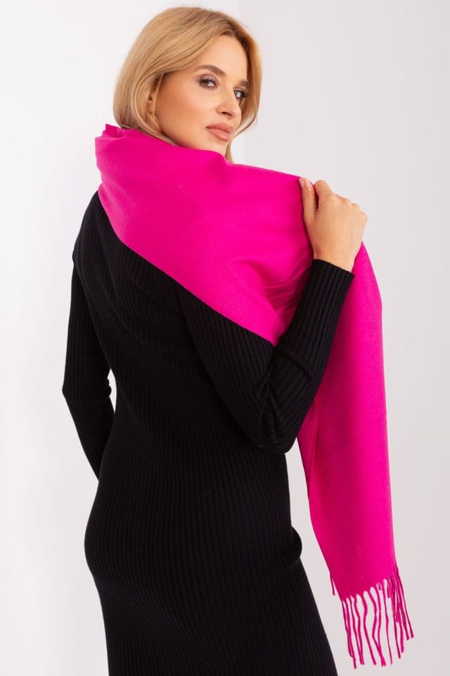 Love Lace Love Lace Women's Warm Long Winter Scarf 196 cm With Cozy Decorative Tassels in Fuchsia - 3