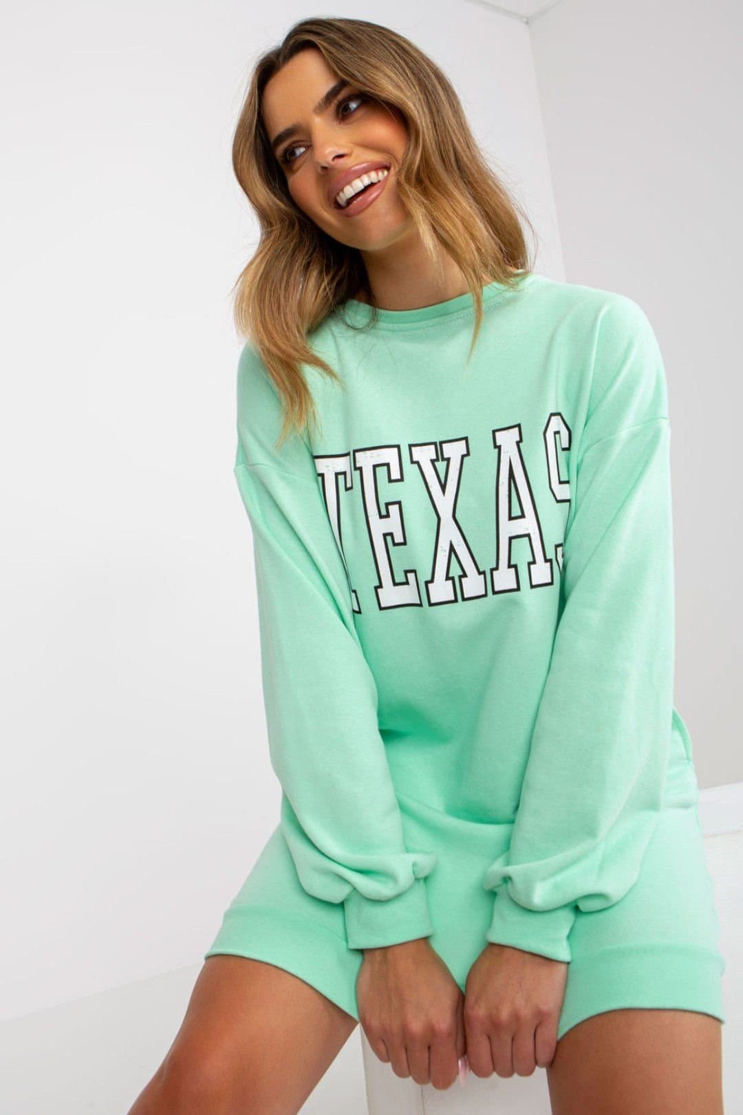 Love Lace Love Lace Mint Green Cotton/Polyester Sweatshirt