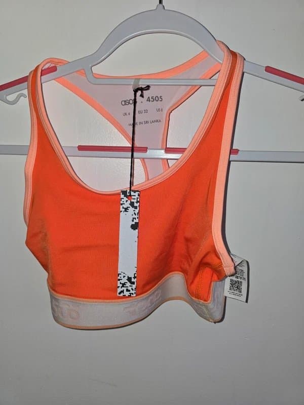 ASOS ASOS 4505 Orange Scoop Neck Swim Top – UK 4