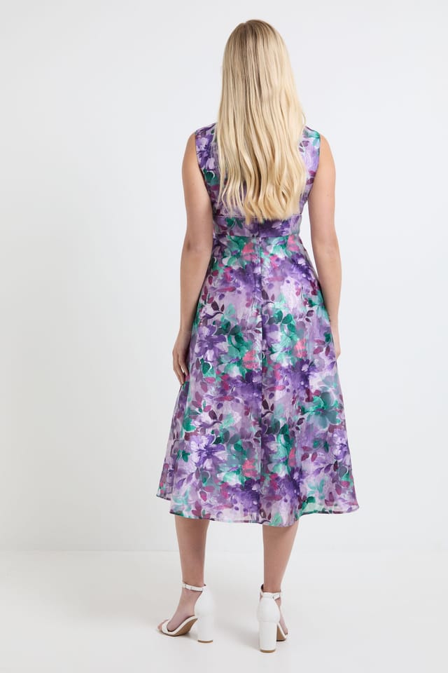 Wallis Wallis Women's Petite Floral Burnout Sleeveless Midi Dress in Lilac - 3