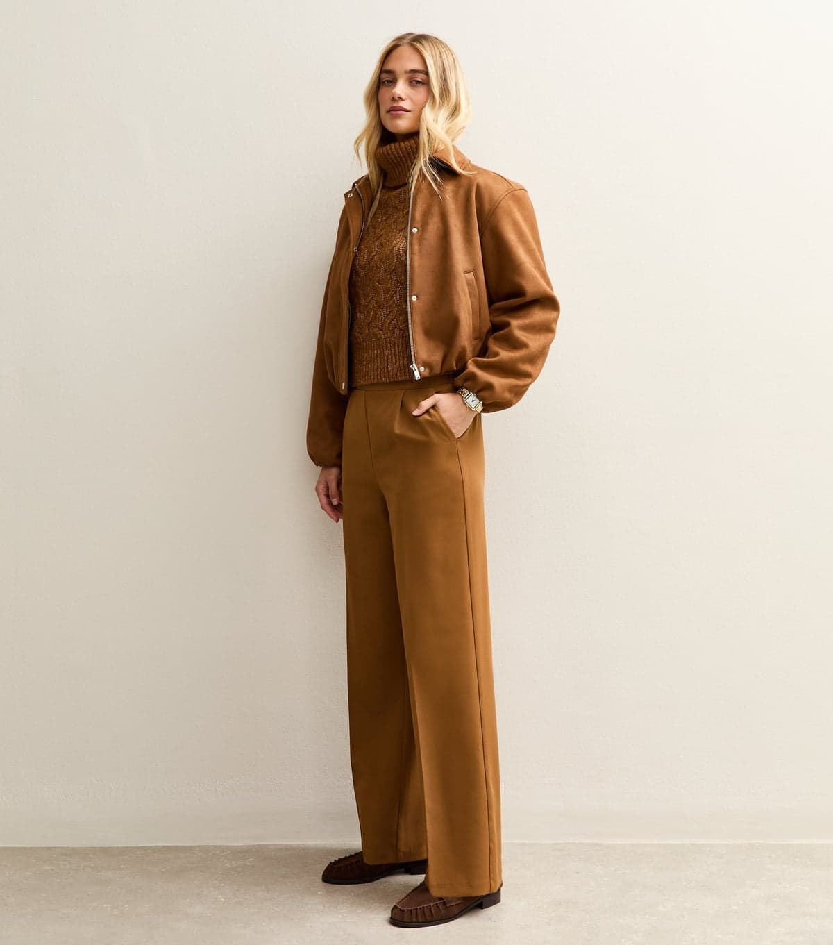 New Look New Look Light Brown Wide Leg Trousers