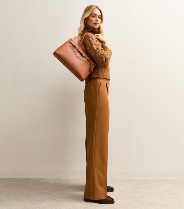 New Look Women's Light Brown Pull On Wide Leg Trousers New Look - 2