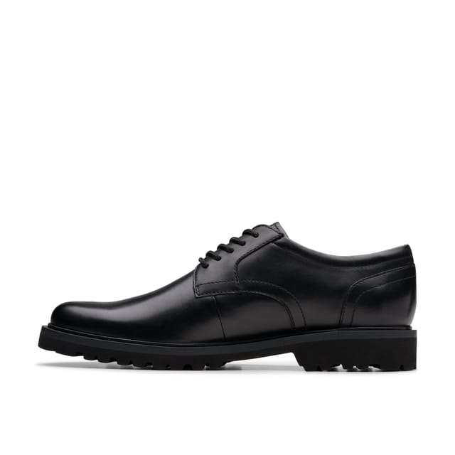 Clarks Clarks Men's Berwick Lace Black Leather Derby Shoes, Lace Up - 2