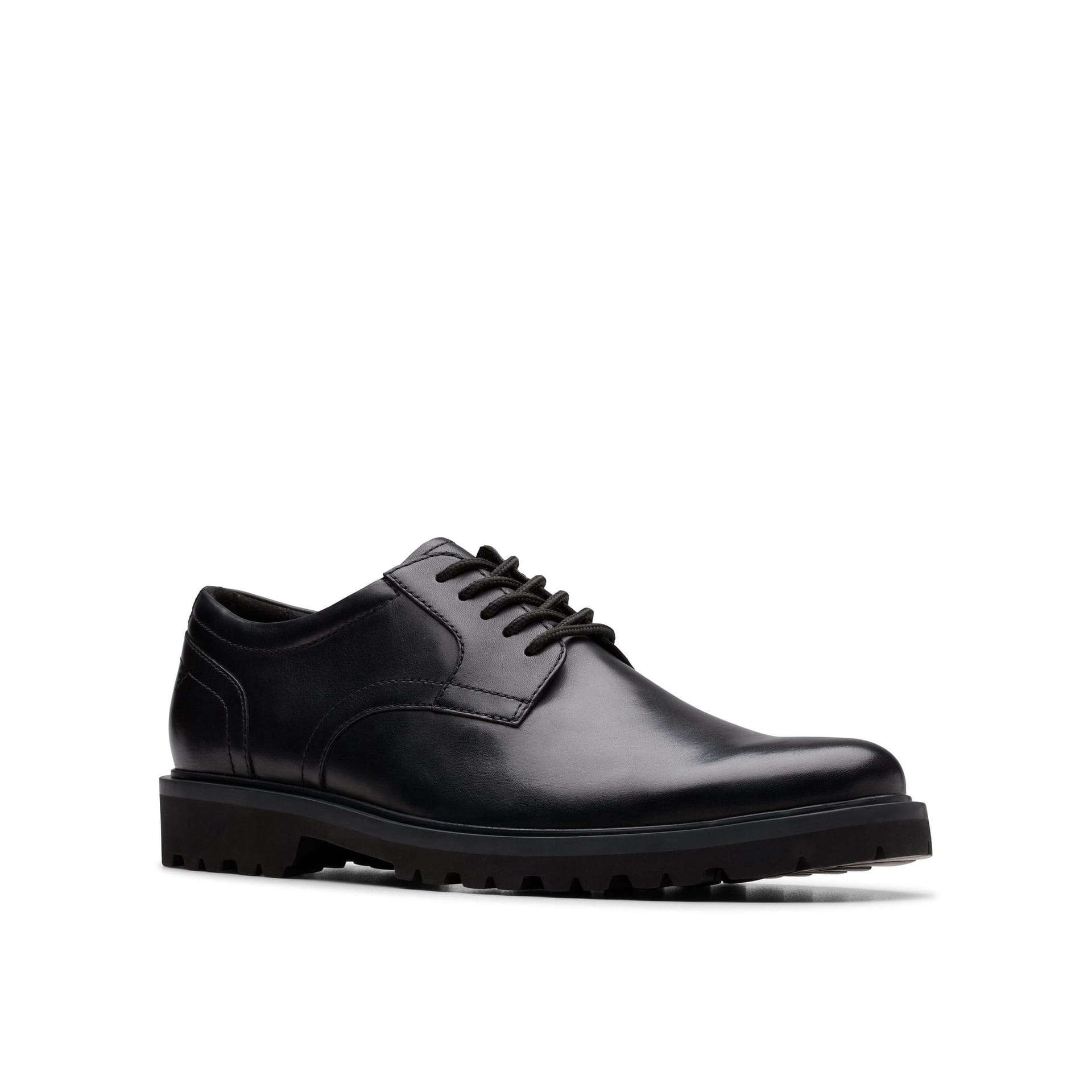 Clarks Clarks Men's Berwick Lace Black Leather Derby Shoes, Lace Up - 4