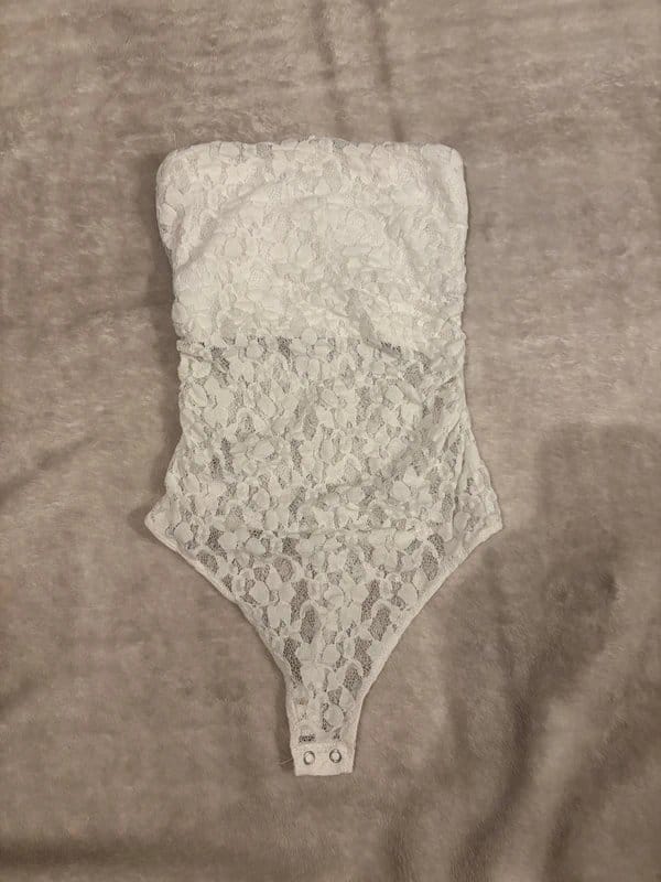 Bershka White Lace Bodysuit