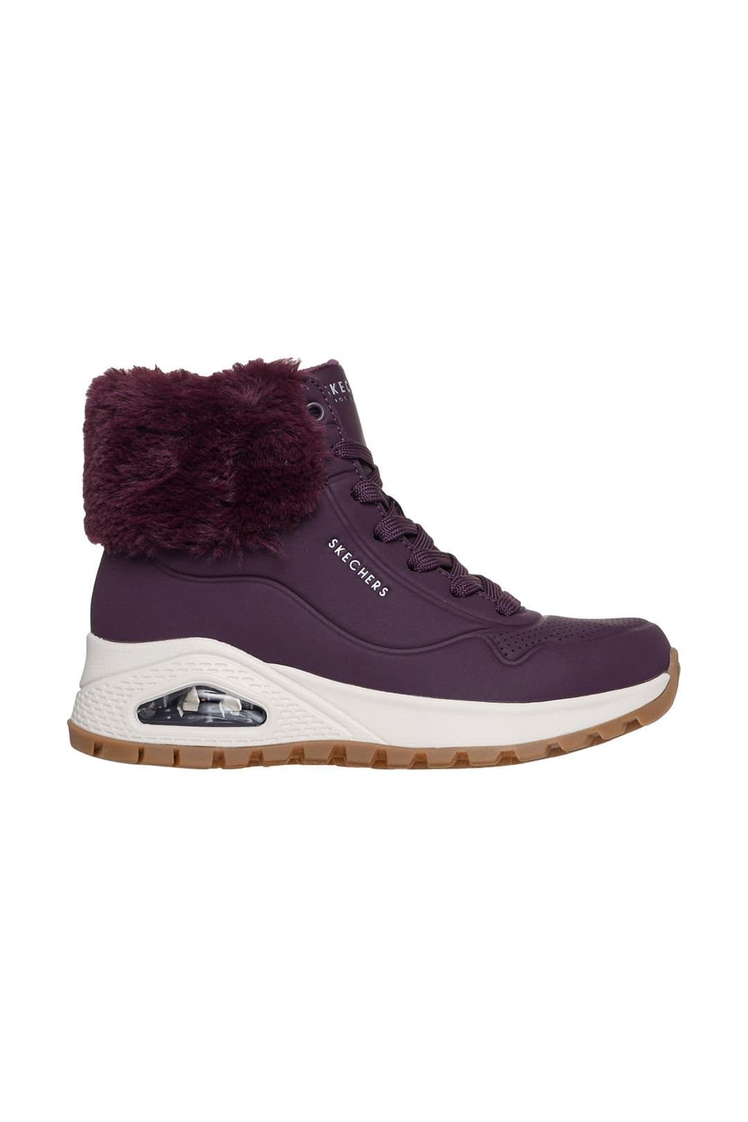 Skechers Skechers Women's UNO RUGGED Faux Fur Collar Lace Up Sneaker Boot W/ Air-Cooled Mf Burgundy