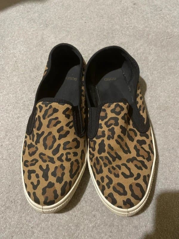 ASOS Leopard print slip-on trainers