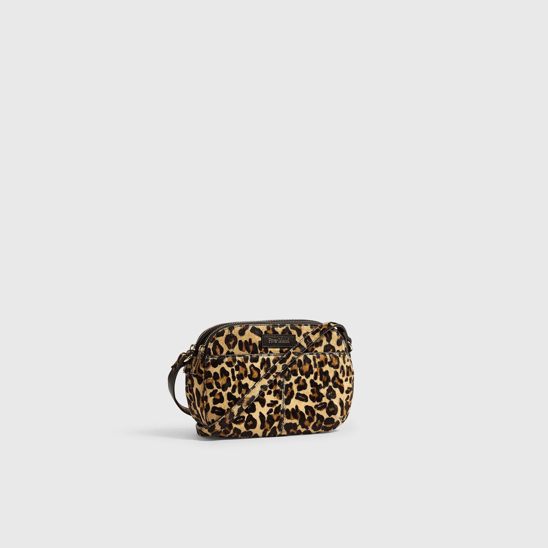 River Island River Island Womens Brown Animal Print Hair On Leather Bag