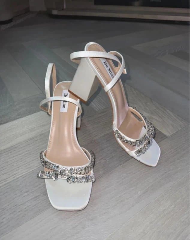 ASOS White Pearl diamanté heels size 7 party new year ASOS