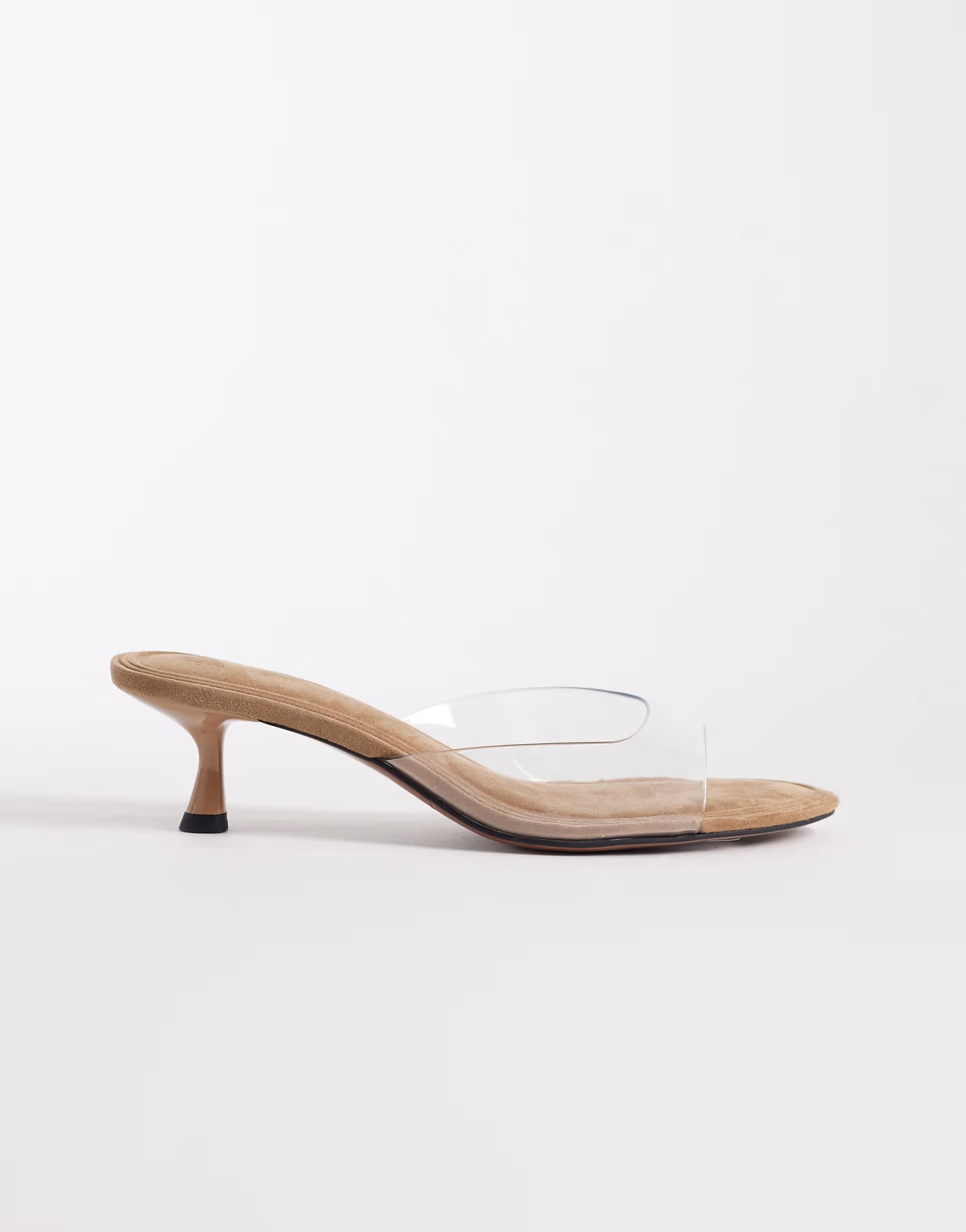 ASOS ASOS DESIGN High-five kitten heel mules in clear