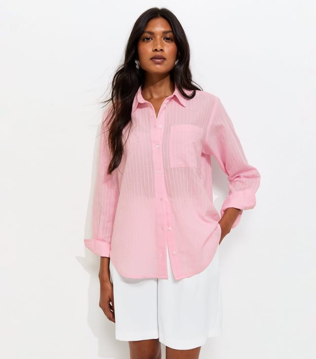 New Look Women's Pink Stripe Long Sleeve Shirt New Look - 2