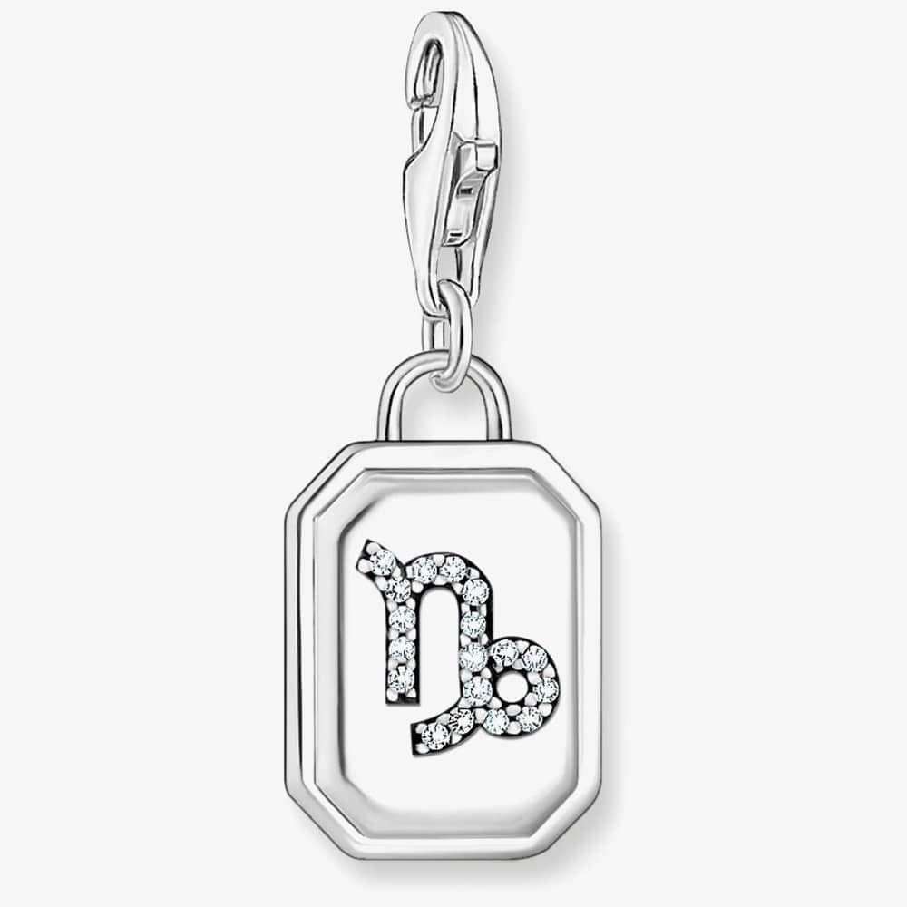 Thomas Sabo THOMAS SABO Women's Silver Octagonal Cubic Zirconia Capricorn Charm 2152-643-21