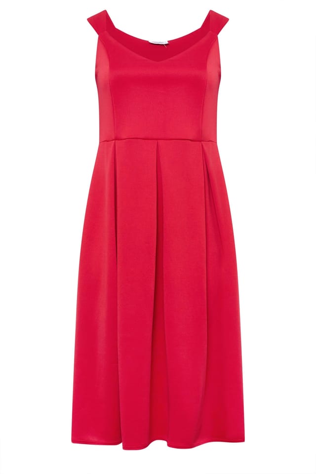 Yours Yours Women's Sweetheart Skater Dress in Bright Pink - 2
