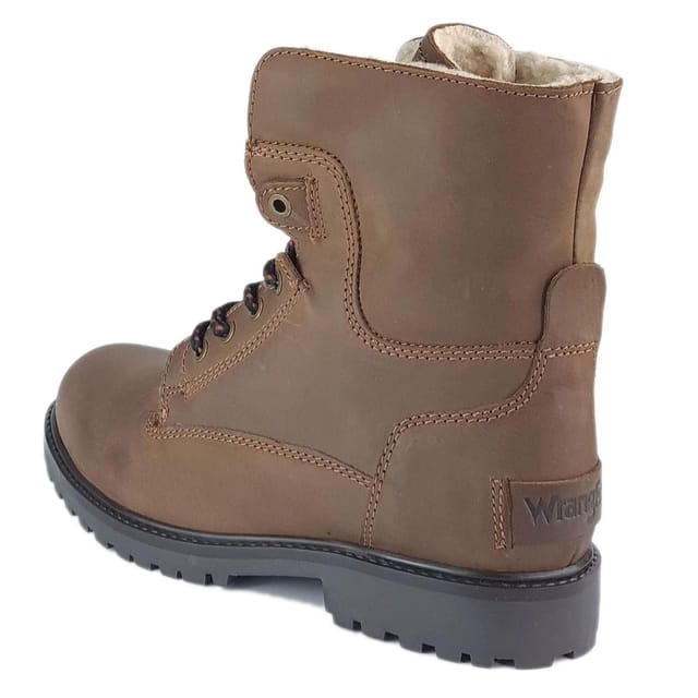 Wrangler Wrangler Men's Aviator Leather High Leg Fleece Lined Lace Up Boots in Brown - 3