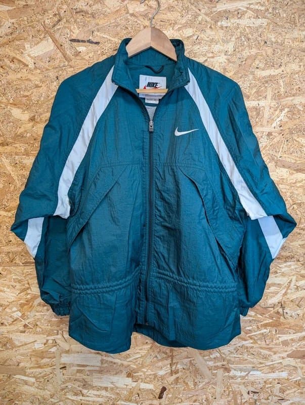 Nike Nike Track Top Small Green White Windbreaker Tracksuit Full Zip Vintage 90s