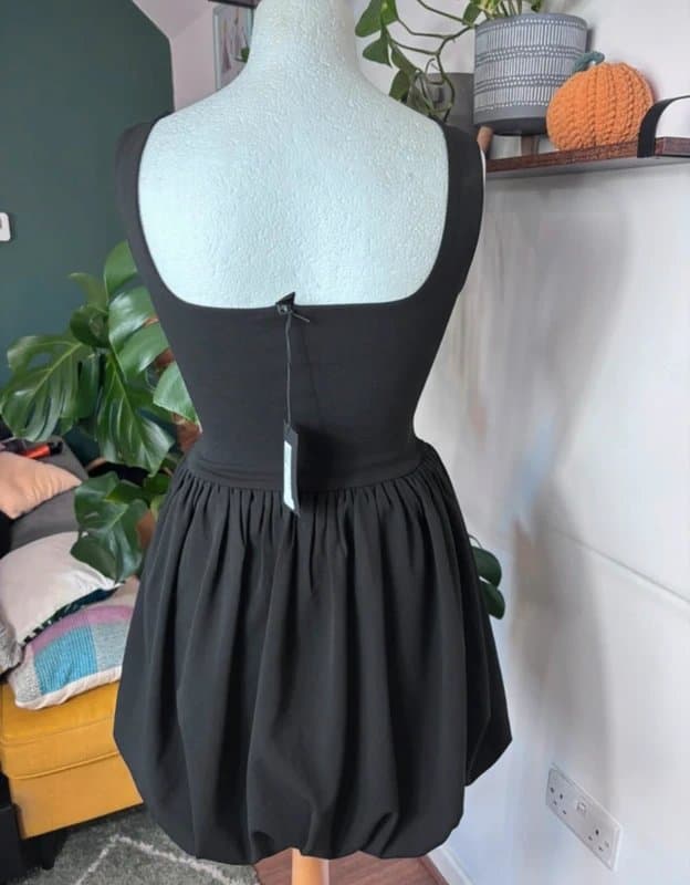 River Island River Island Black Balloon Mini Dress UK 8 NWT Party Glam X12(2)