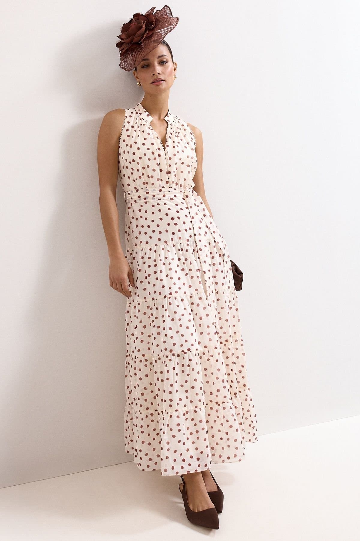 Phase Eight Phase Eight Women's Nita Polka Dot Maxi Dress in Cream