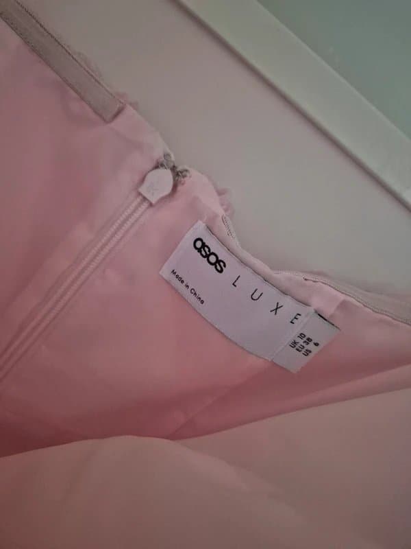 Asos luxe Asos Luxe Chiffon Bandeu Layered Baby Pink Mini Dress Size 10