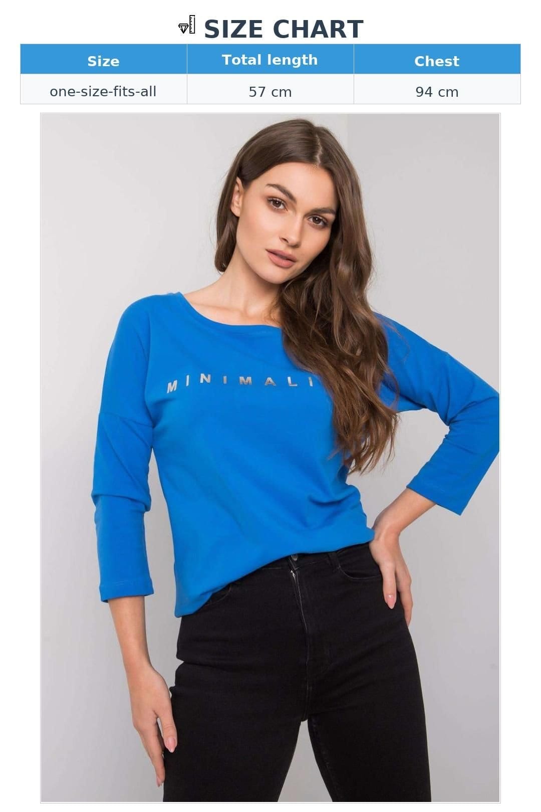 Love Lace Love Lace Women's Dark Blue 3/4 Sleeve Blouse Print - 4