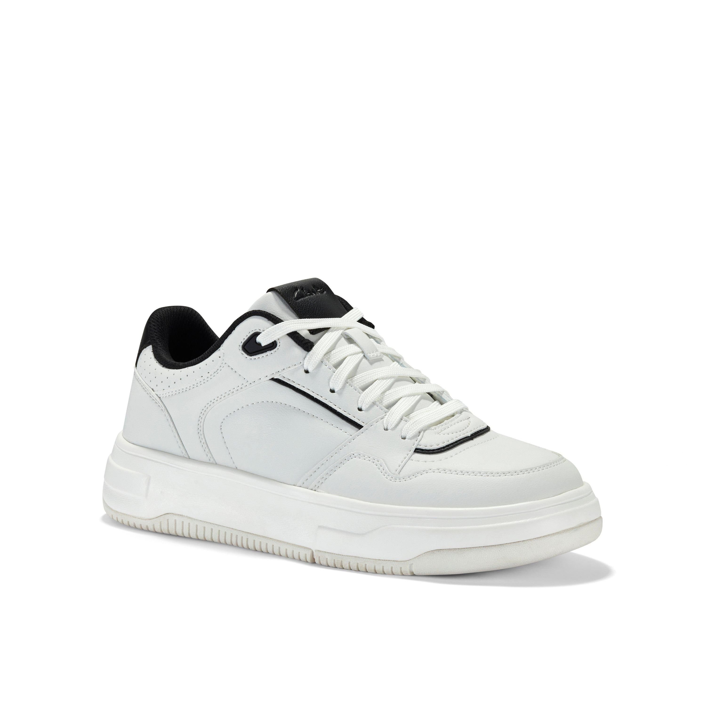 Clarks Clarks Men's Elham Lace White Combination Trainers, Lace Up - 4