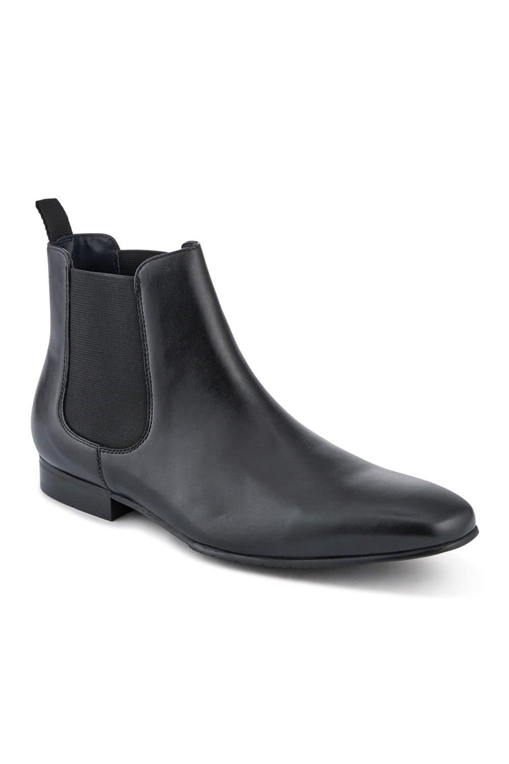 Jones Bootmaker Jones Bootmaker Men's Leather Pointed-Toe Chelsea Boots in Black
