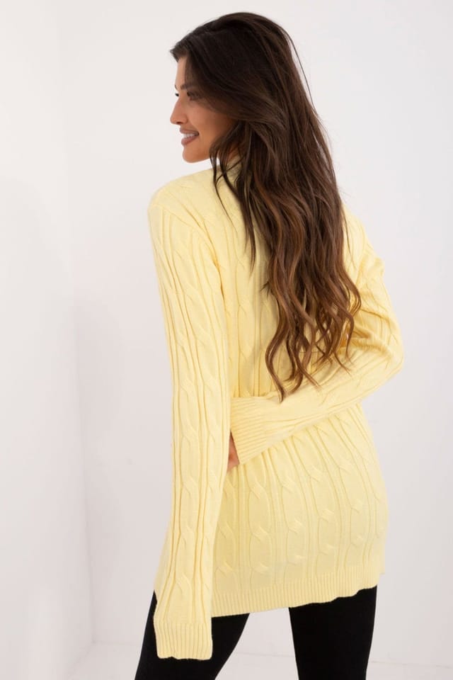 Love Lace Love Lace Women's Jumper Casual Sweater Round Neck Long Sleeve in Yellow - 3