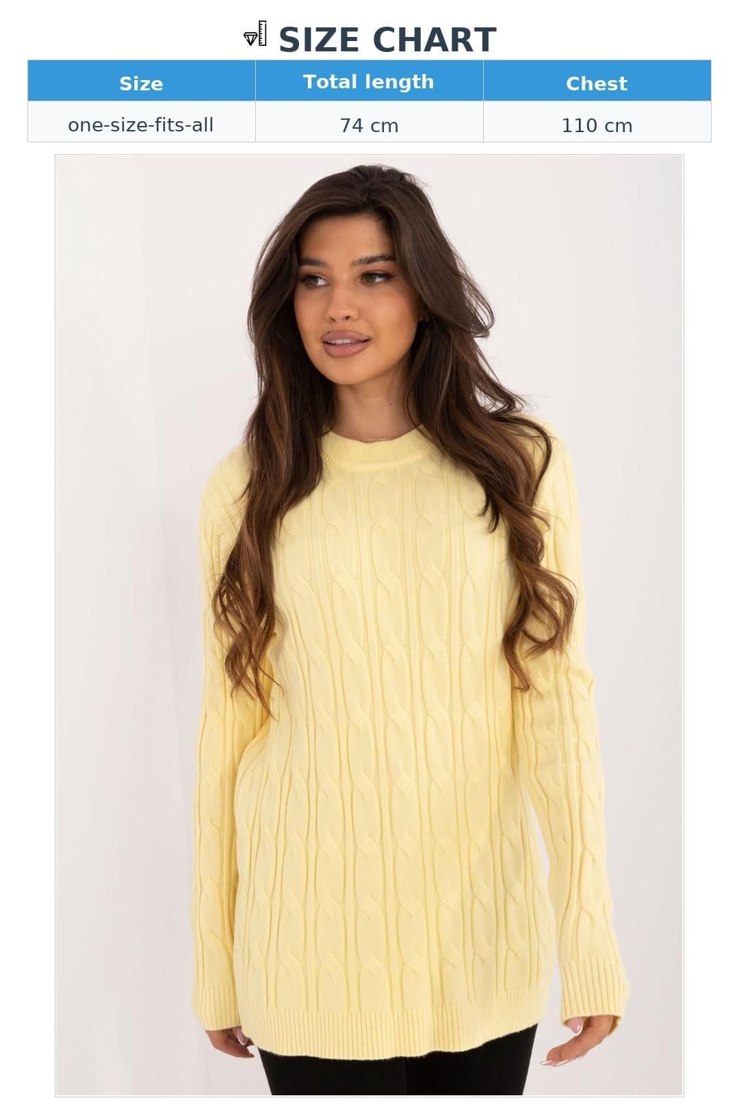 Love Lace Love Lace Women's Jumper Casual Sweater Round Neck Long Sleeve in Yellow - 4