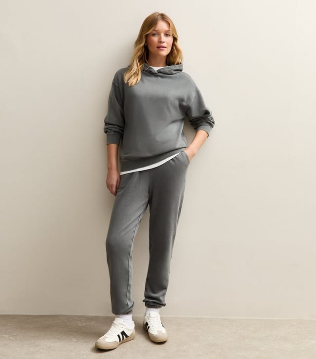 New Look Women's Dark Grey Washed Hoodie New Look - 3