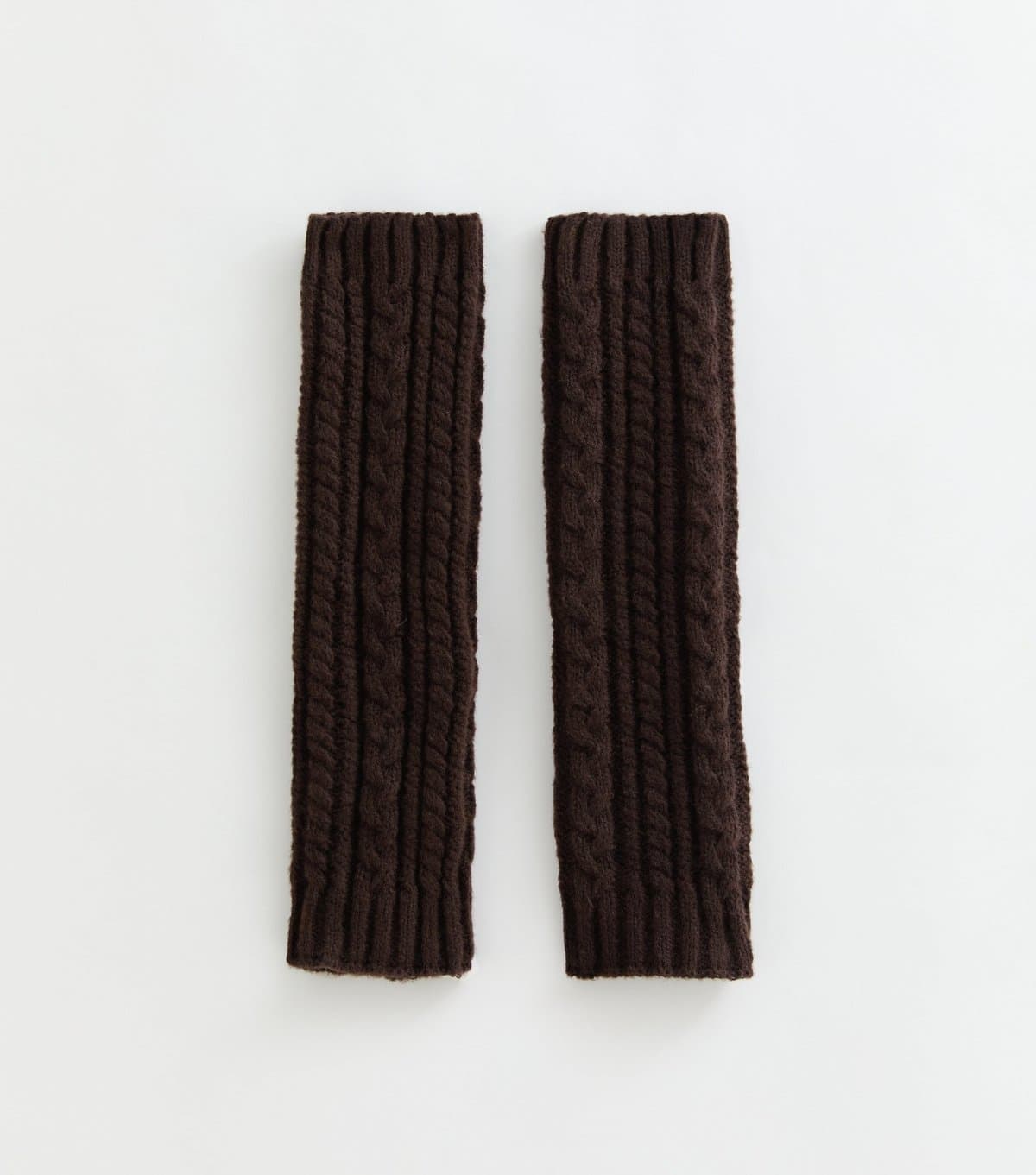 New Look Dark Brown Cable Knit Leg Warmers New Look