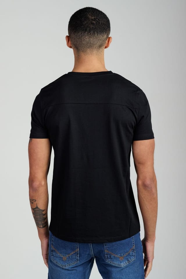 Foray Foray Men's Short Sleeve Cotton Crew Neck Pocket T-Shirt in Black - 2