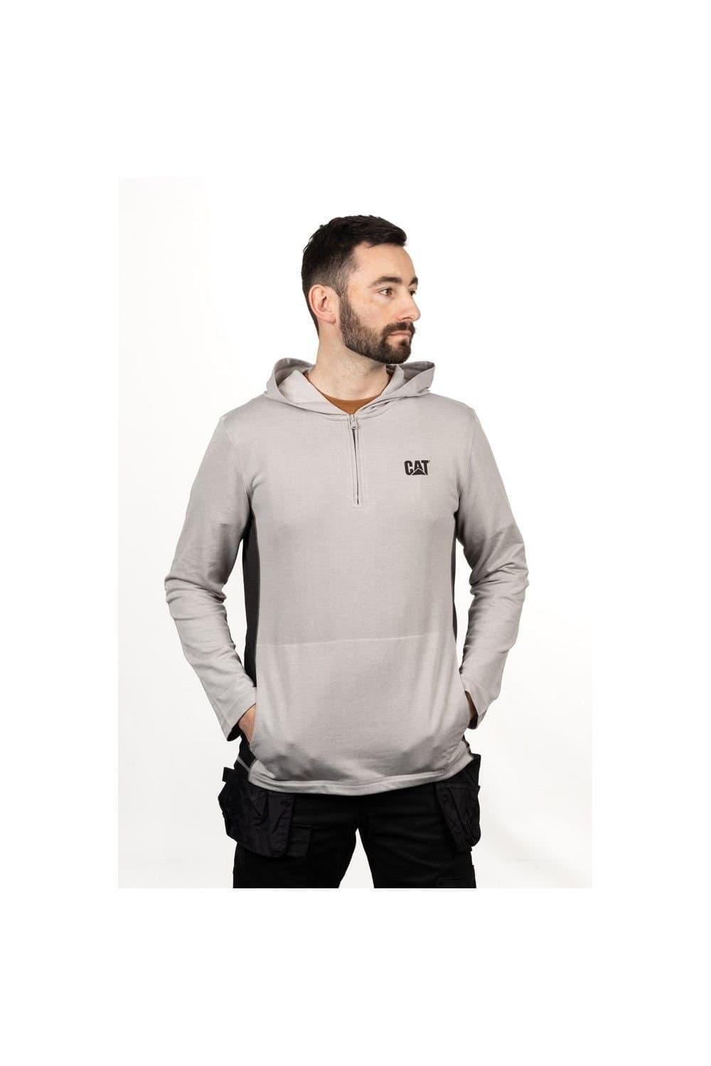 Caterpillar Caterpillar Men's Coolmax Quarter Zip Hoodie in Grey