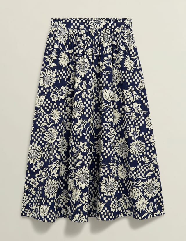 Hobbs London Hobbs London Women's Rousham Floral Print Midi Skirt in Navy - 2