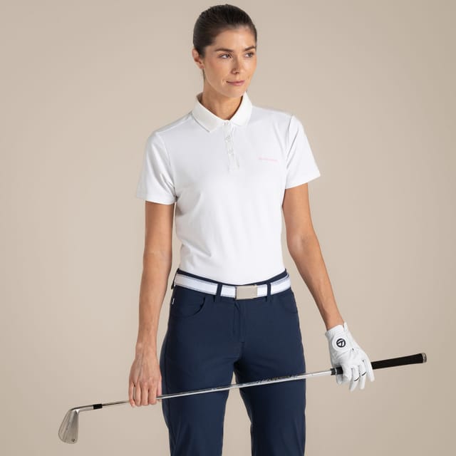 Craghoppers Craghoppers Women's NosiLife Thornbury Insect-Repellent Short Sleeved Golf Polo Shirt in White - 2