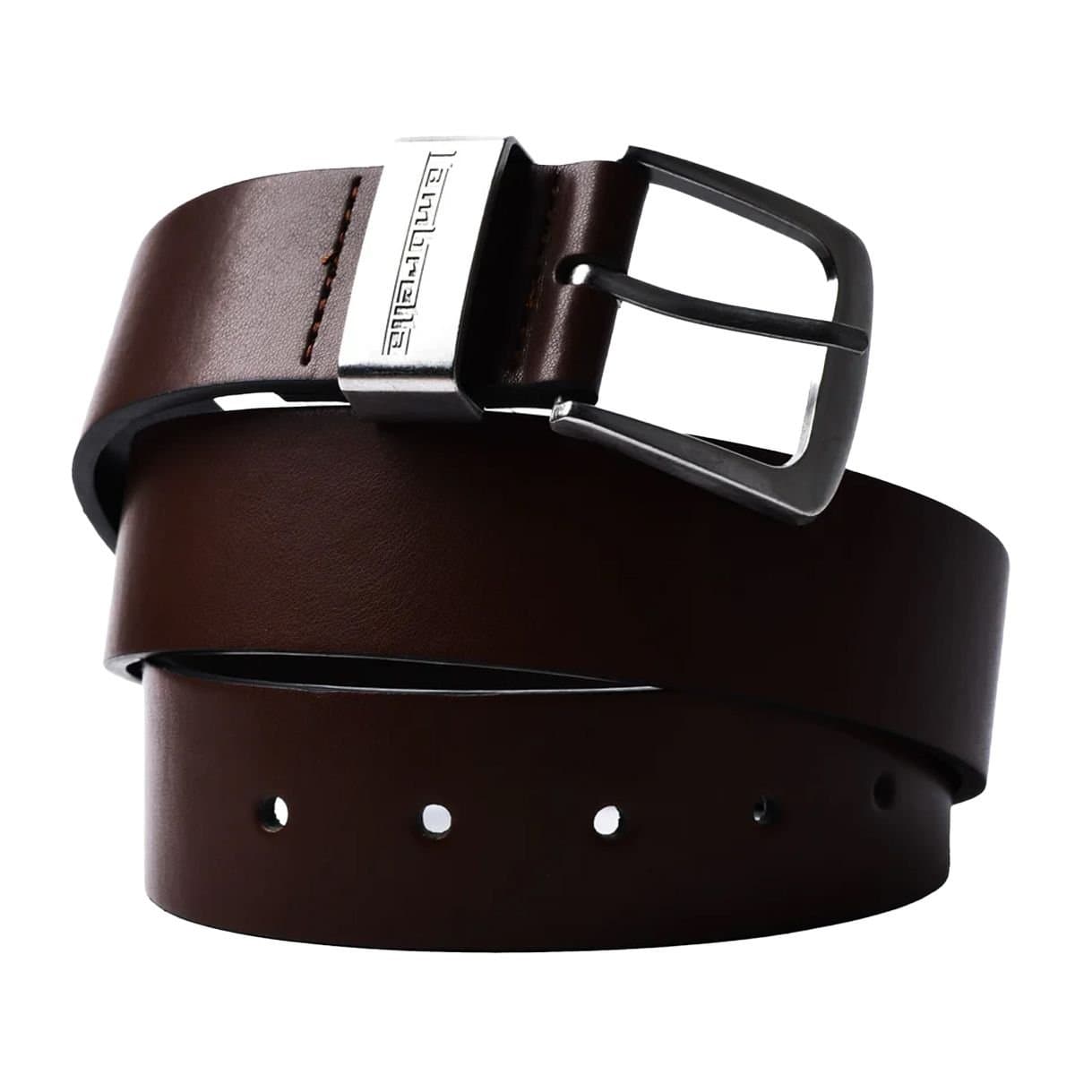Lambretta Lambretta Men's Dark Brown Leather Lined Belt