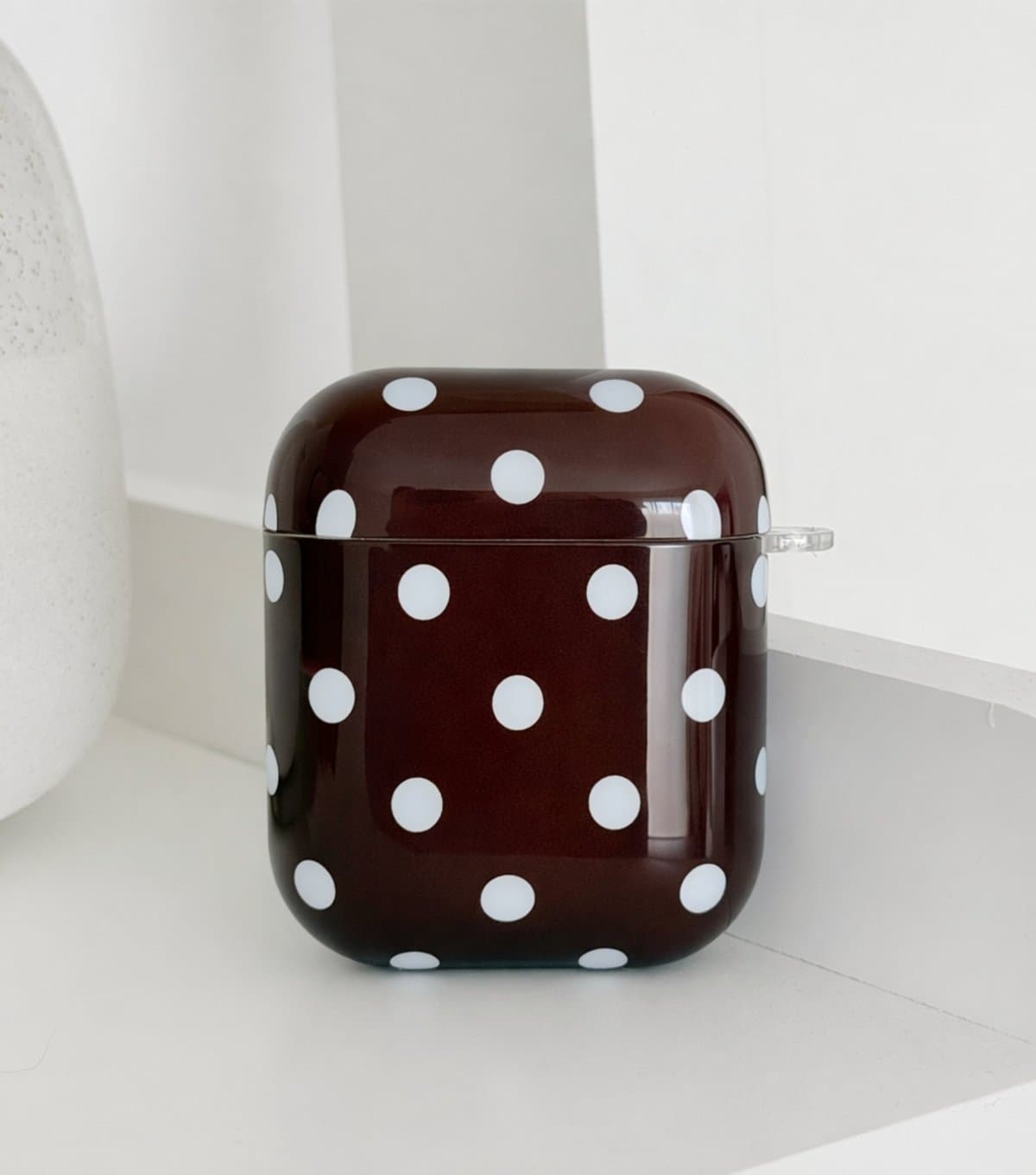 Coconut Lane Brown & Blue Polka Dot Airpods Case Coconut Lane New Look