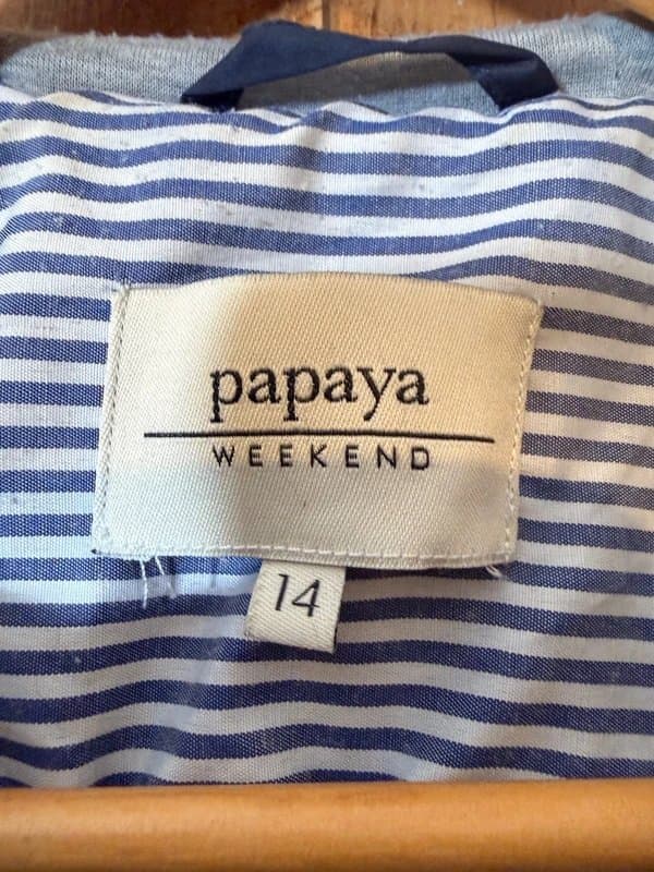 Papaya Papaya Navy Utility Gorpcore Hooded Parka Jacket Size 14
