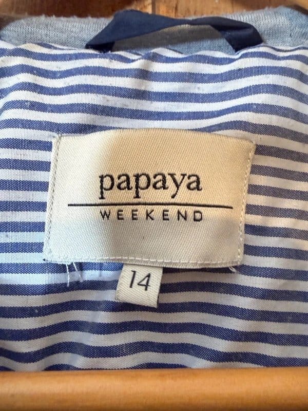 Papaya Papaya Navy Utility Gorpcore Hooded Parka Jacket Size 14 - 1