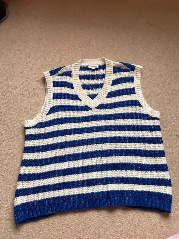 ASOS Blue and white striped knit vest