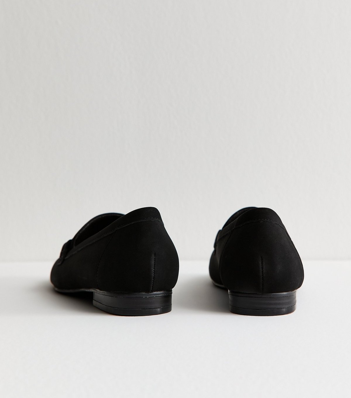 New Look Women's Wide Fit Black Faux Suede Tasseled Loafers Vegan New Look - 4