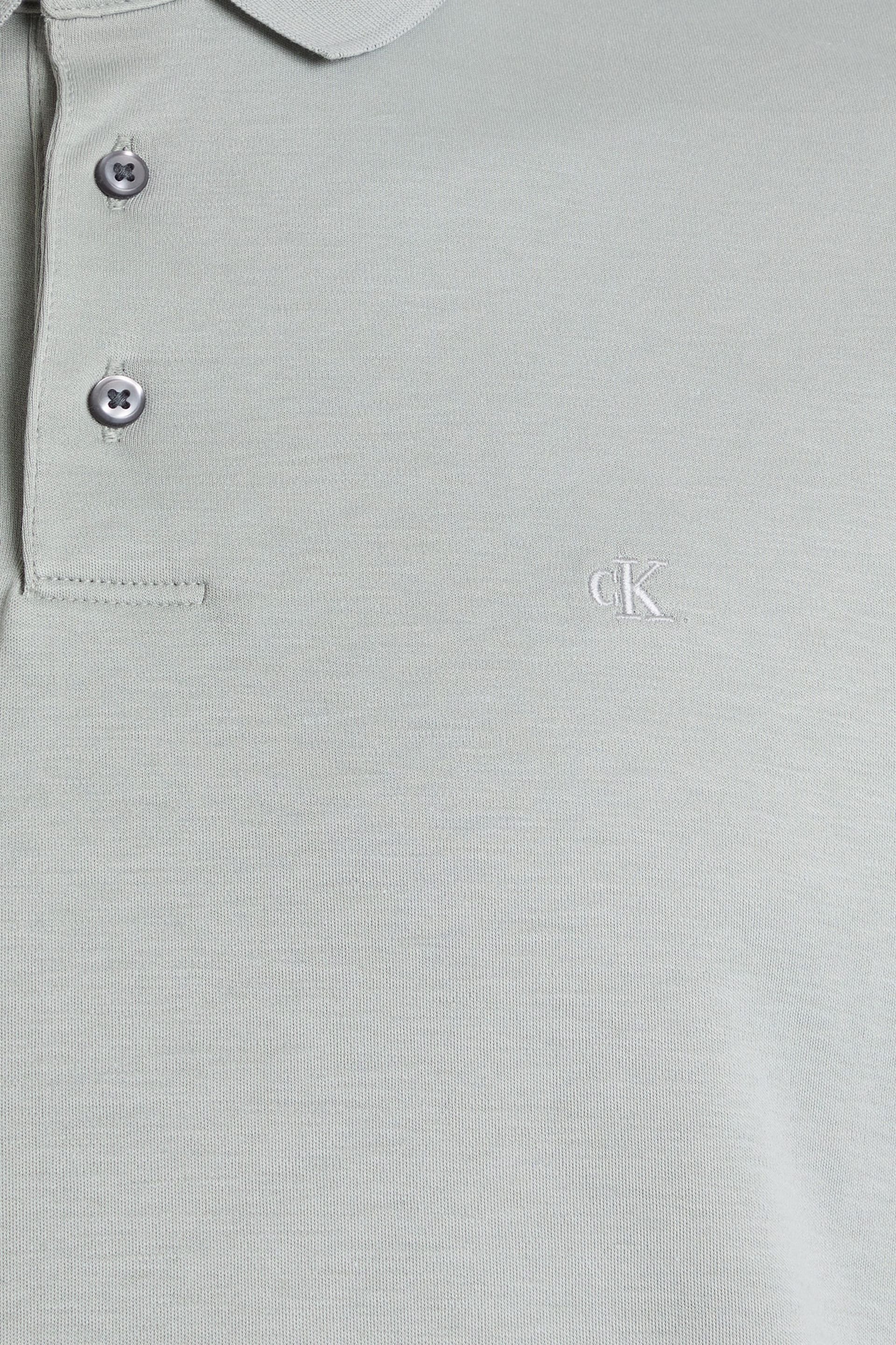 Calvin Klein Calvin Klein Men's Supima Chest Embriodered Polo Ecru - 4