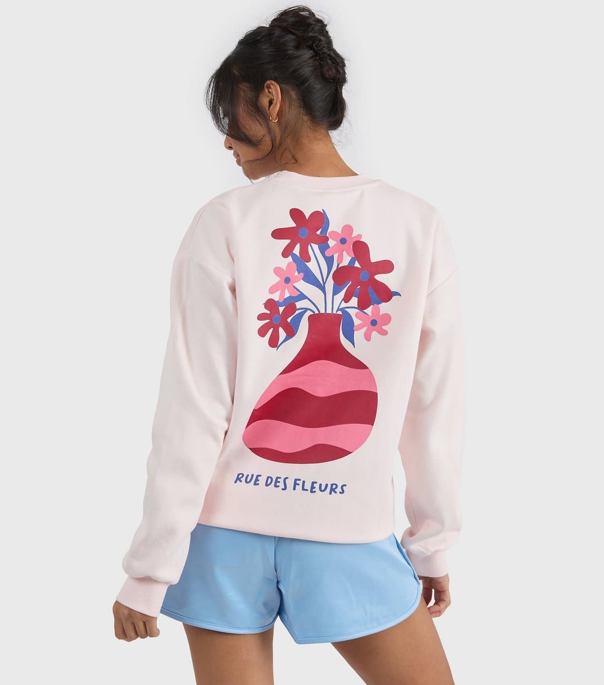 Skinnydip Women's Skinny Dip Light Pink Rue Des Fleurs Print Sweatshirt Skinnydip New Look