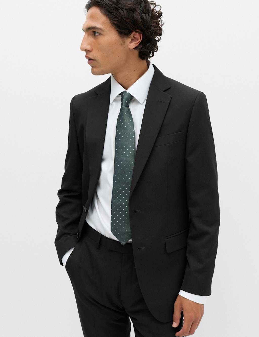 Marks & Spencer M&S Tailored Fit Textured Jacket Black