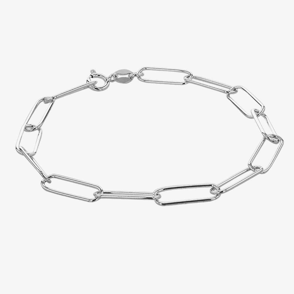 T.H.Baker T.H.Baker Women's Silver Paperlink Chain Bracelet 8.29.1542 - 1
