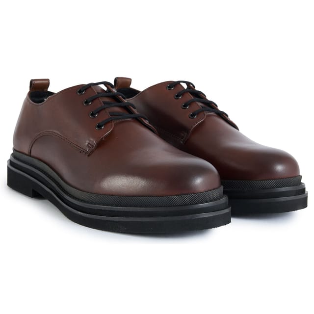 WALK LONDON Walk London Men's Brooklyn Derby Shoes in Brown - 2