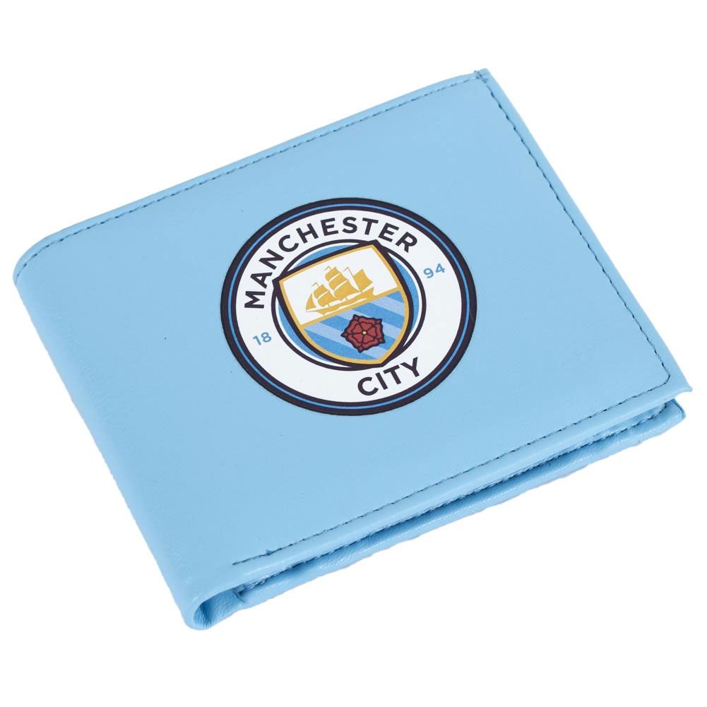 Manchester City FC Manchester City FC Men's Crest PU Wallet in Mid Blue - 3